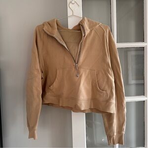 Lululemon Half-Zip Pullover Hoodie in Camel